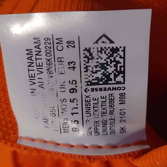 Converse Renew Chuck 70 Knit High In The 'Bright Poppy' Orange Colorway Shoes - Picture 8 of 10